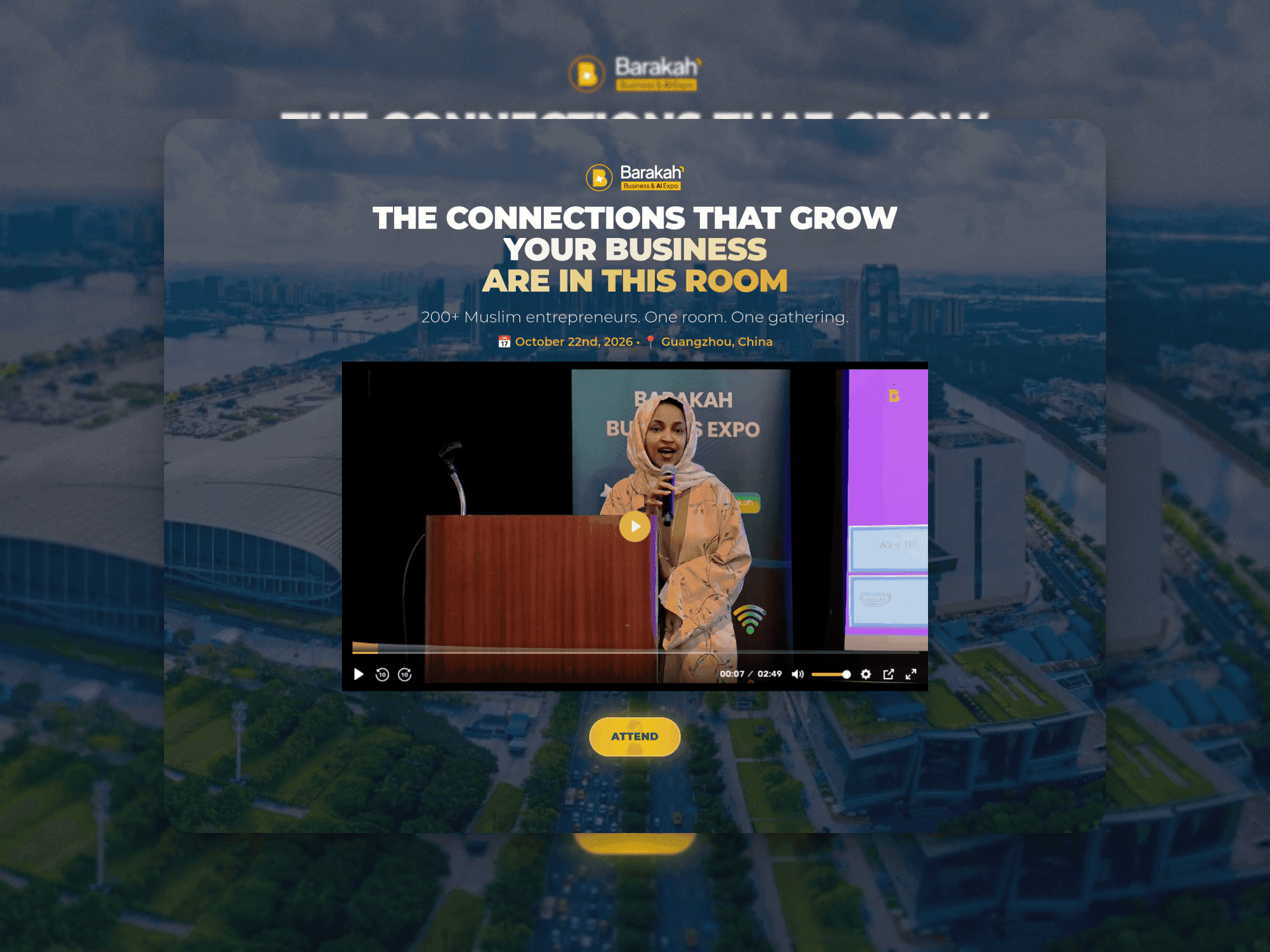 Facacusub funnel ecosystem — Barakah Business & AI Expo landing page