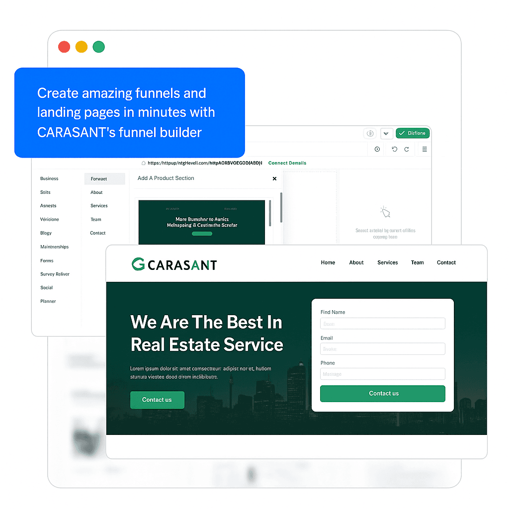 Carasant branded automated lead capture interface
